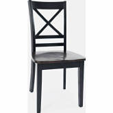 Asbury Park X Back Dining Chair in Brown & Black (Set of 2)